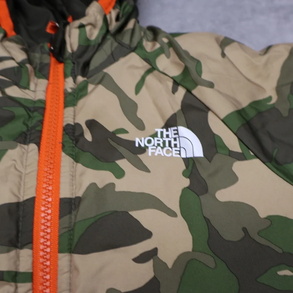 North Face Jacket Kids 4T Camo Reversible Puffer Full Zip Coat Winter Light Pack